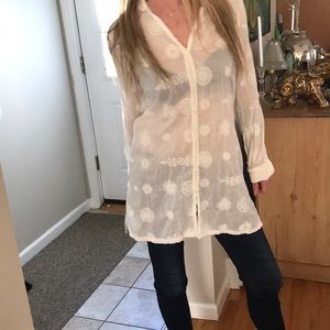 Long white Johnny Was Blouse!